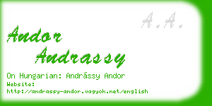andor andrassy business card