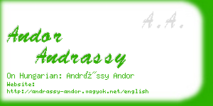 andor andrassy business card